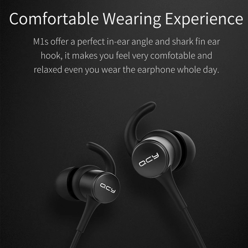 QCY M1S Магнитный V4.2 чип Bluetooth наушники IPX5-rated беспроводные наушники спортивные наушники с микрофоном