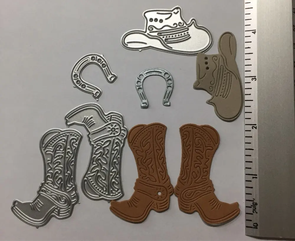 Модные украшения ковбойская шляпа сапоги DIY металлическая резка тиснение