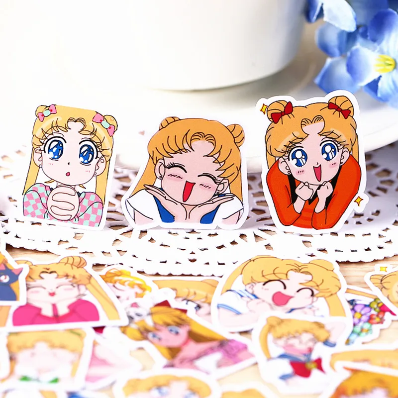 33pcs Anime Sailor Moon Sticker Paster Cartoon Scrapbook Craft Decor Cosplay Costumes Prop Accessories