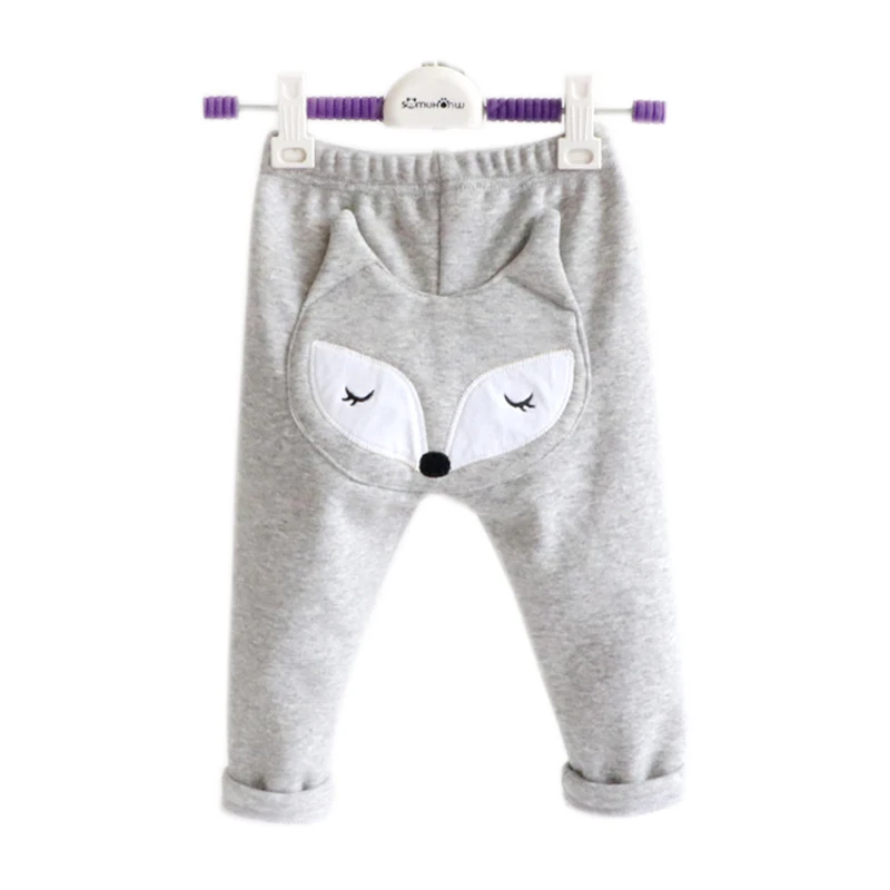 

LILIGIRL Baby Girls Cartoon Fox Pants Infant Thicken Warm Cotton Girl Leggings Autumn Winter Casual Trousers Children Clothes