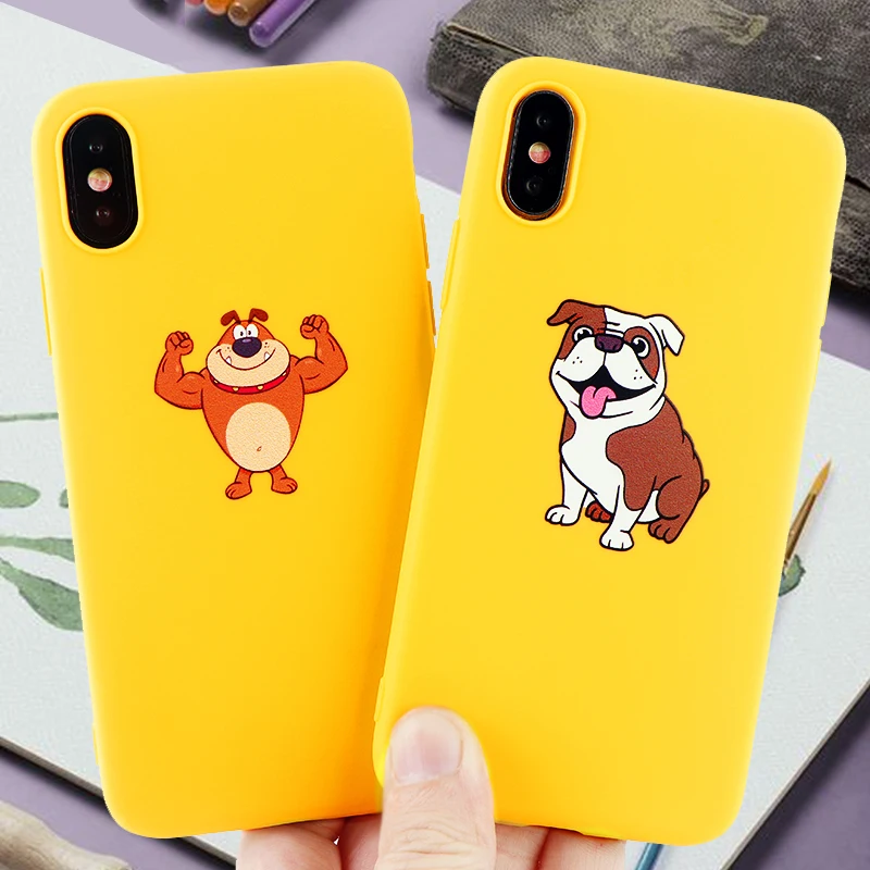Модные чехлы для телефонов с бульдогом IPhone X XS MAX XR 8 7 6 S Plus Мягкий силиконовый