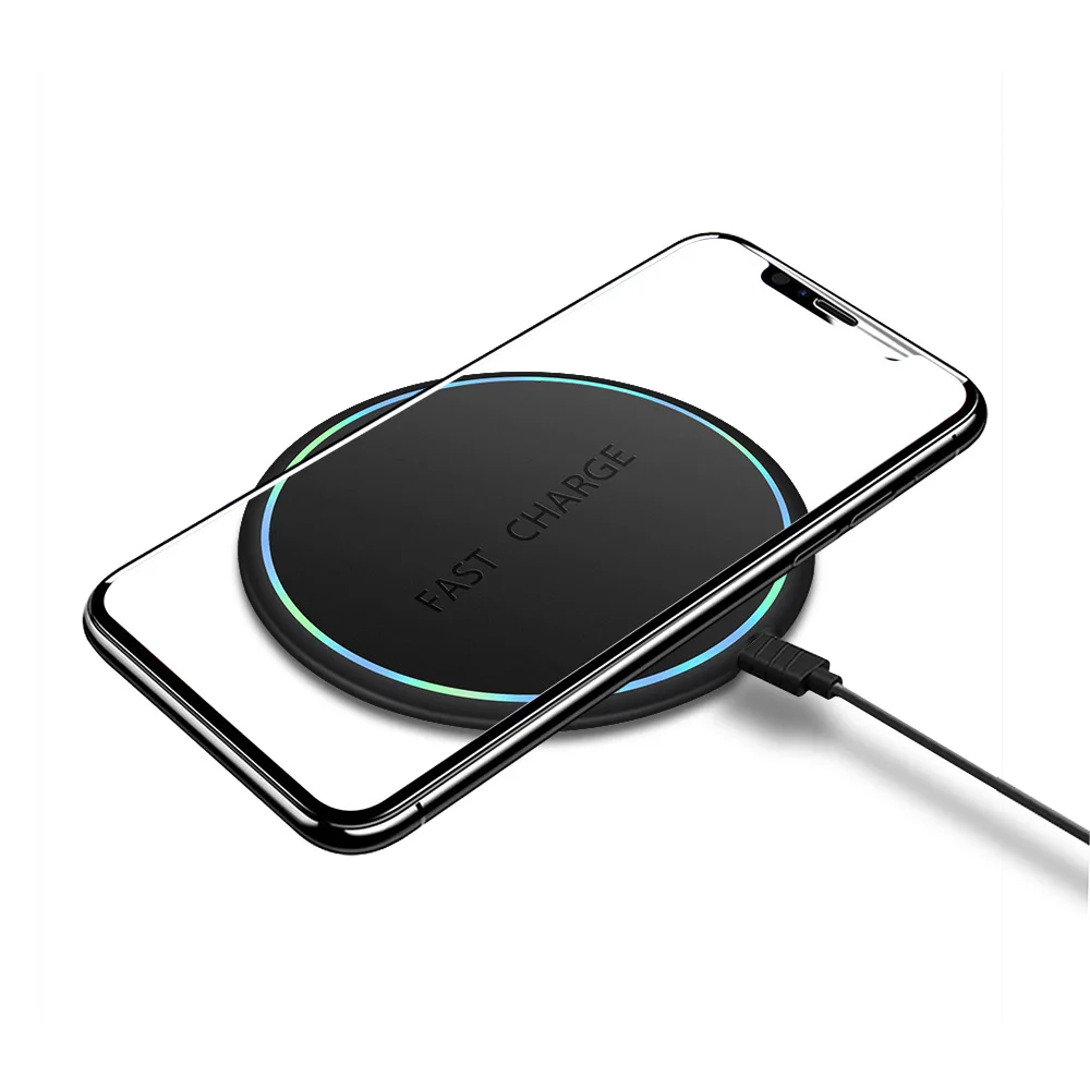 Черный FDGAO 10 Вт Qi Беспроводное зарядное устройство для iPhone X XS Max XR 8 Plus QC 3,0 USB быстрая Беспроводная зарядка для samsung S8 S9 Xiaomi Mi 9 - Цвет: Черный