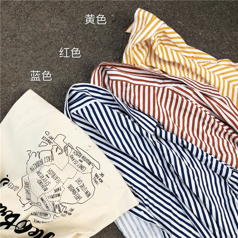 Лето Chic Harajuku Стиль полосатый принт Полный Длинные Блузки Для женщин 2018 Модная