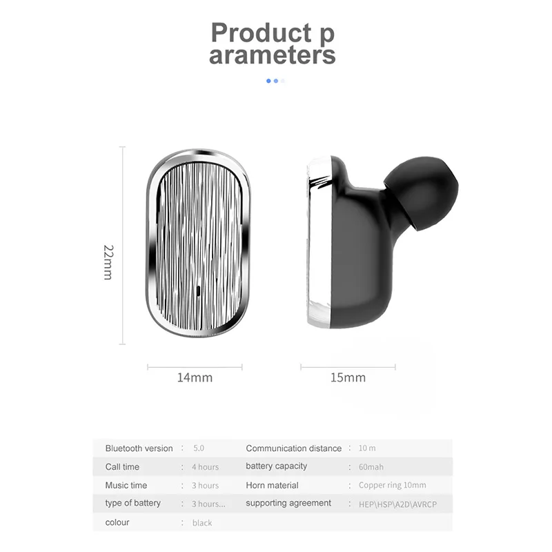 Bluetooth наушник на одно ухо маленький Беспроводной наушники с микрофоном ушной