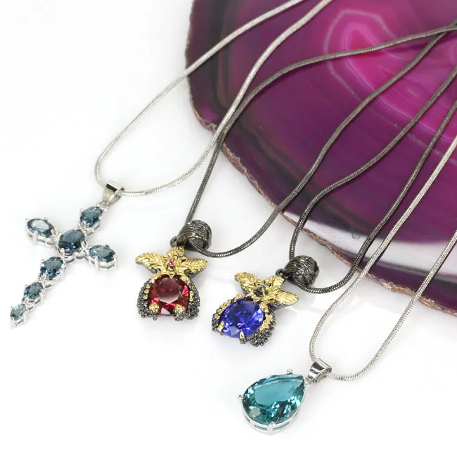 Новая мода серебряный и черный золото ожерелье из серебряных цепей 19-19 5 дюймов (2