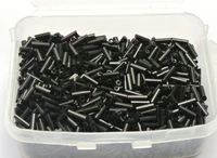 2000 glass tube bugle seed beads 2x7mm opaque black storage box