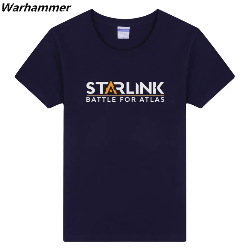 Warhammer игры Новая футболка Для мужчин стадо печатных Starlink Битва за Atlas хлопковые с