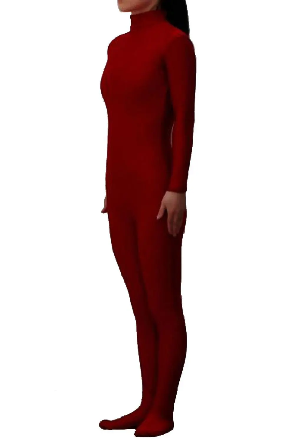 

Burgundy Sexy Unisex Skin Spandex Zentai Dancewear Catsuit without Hood Halloween Party Cosplay Zentai suit