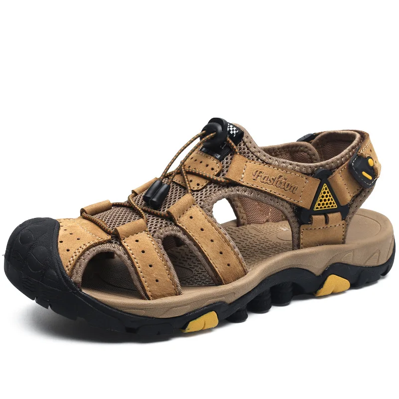 Summer new men's shoes leather bale sandals outdoor sports Beach Shoes Size | Обувь