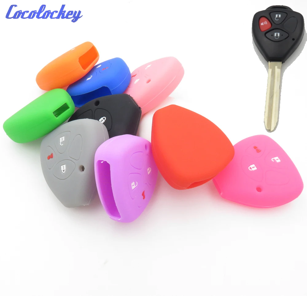 Cocolockey силиконовый чехол для автомобильного ключа Toyota RAV4 2006 2010 удаленный ключ с 3