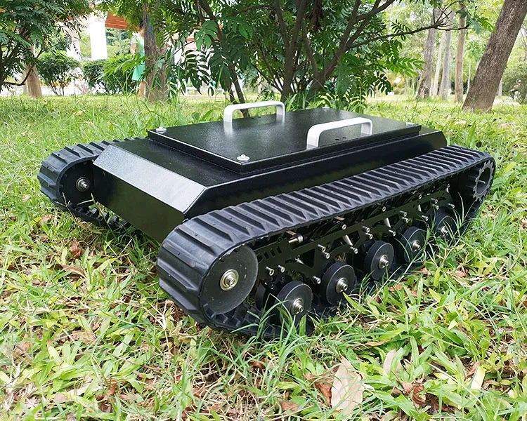 TR500 умный танк, машина шасси, рама из нержавеющей стали, подвесная система, 80 мм резиновая гусеница, 50 кг высокая нагрузка, RC контроль, DIY