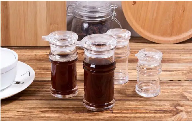1 шт прозрачных бутылок специй акриловый кухонный графинчик масла уксус
