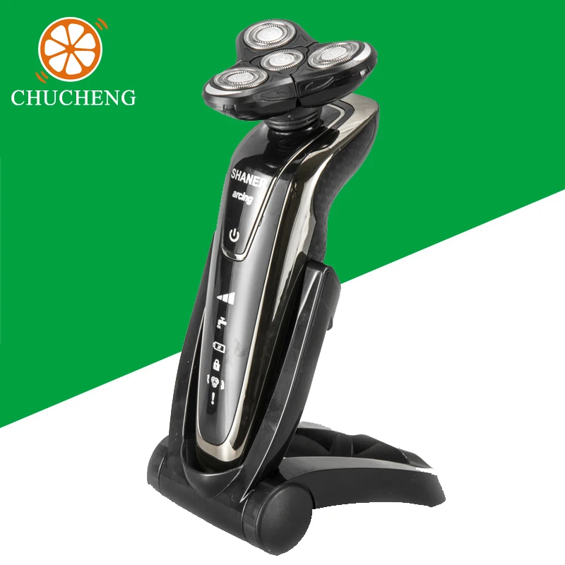 Чу Чэн Ротари Четыре Лезвия Мужчины Аккумуляторная Электробритва Бритья