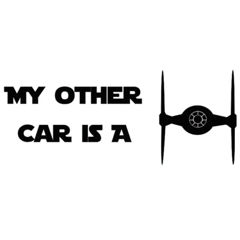 

22,9 см * 9,6 см мой другой автомобиль-это Tie Fighter виниловая наклейка автомобильные наклейки и мотоциклетный стайлинг автомобиля черная серебря...