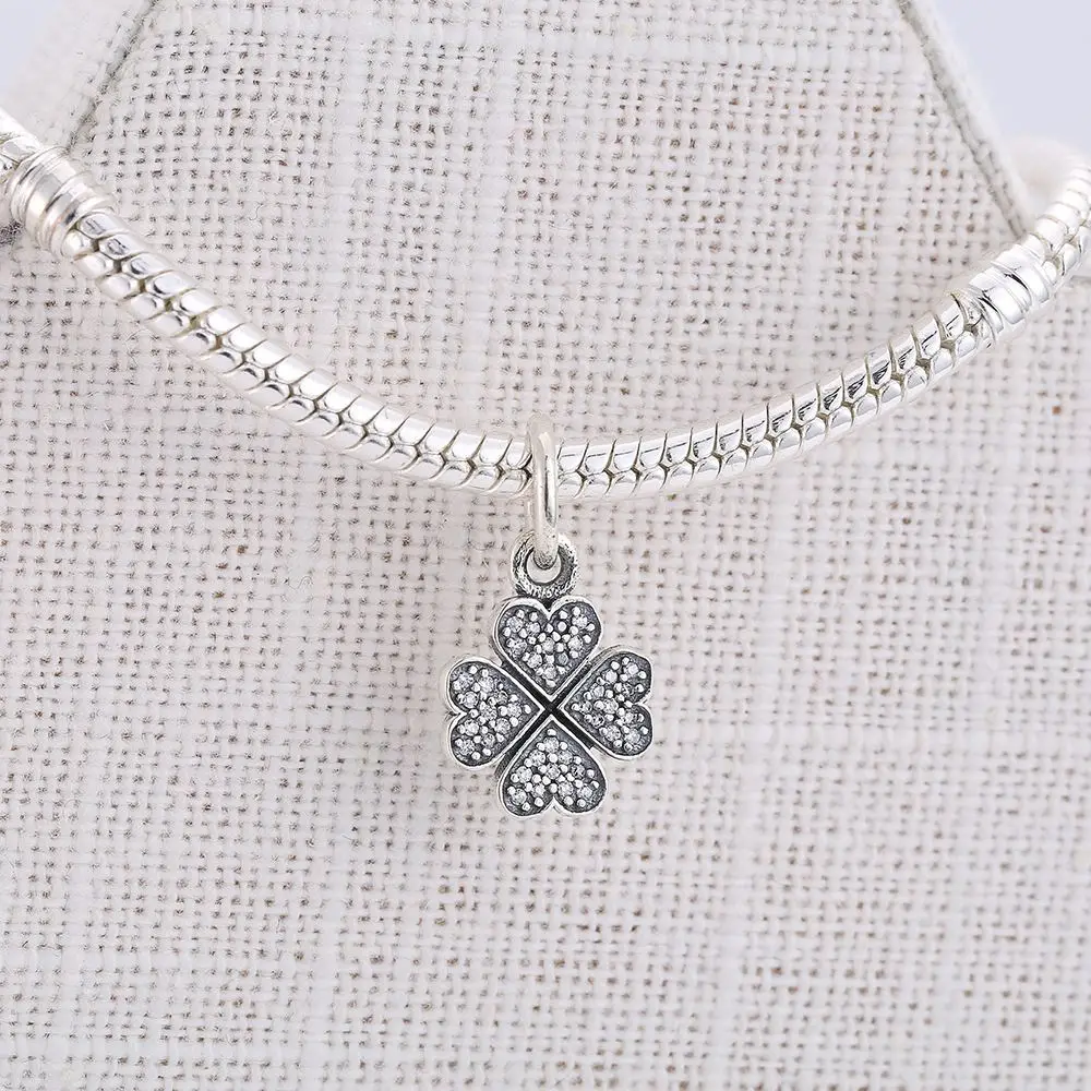Wybeads Оригинальный Стерлингового Серебра 925 Клевер CZ подвеска моды Европейский