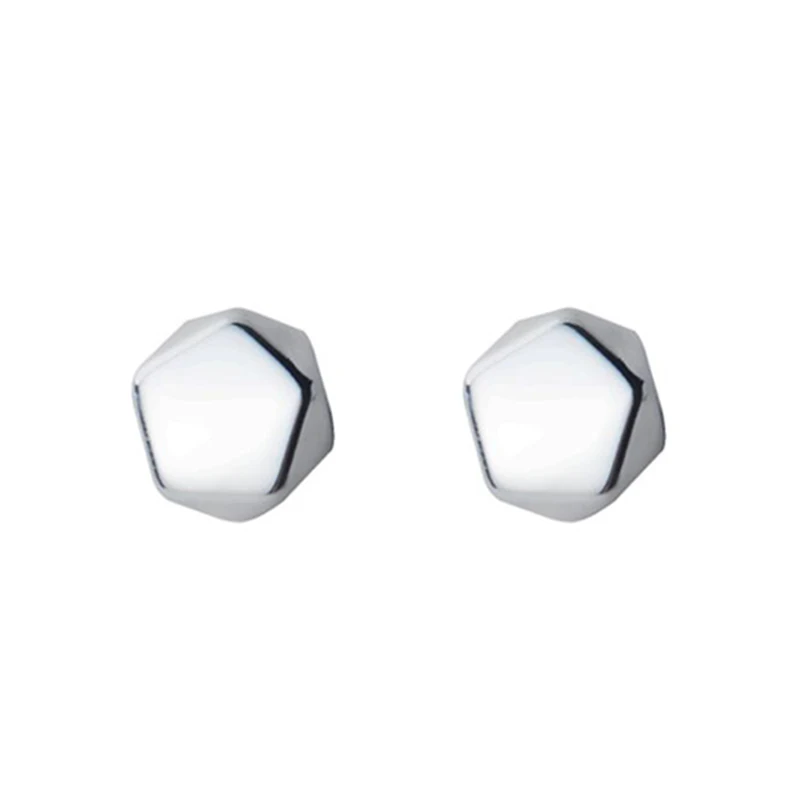 Silver 4mm Серебро 925 пробы Для женщин ювелирные изделия Tiny 6 мм х 6 мм с шестигранной серьги-клипсы Подарочные для девочек Малыш леди Для женщин - Окраска металла: Silver 4mm