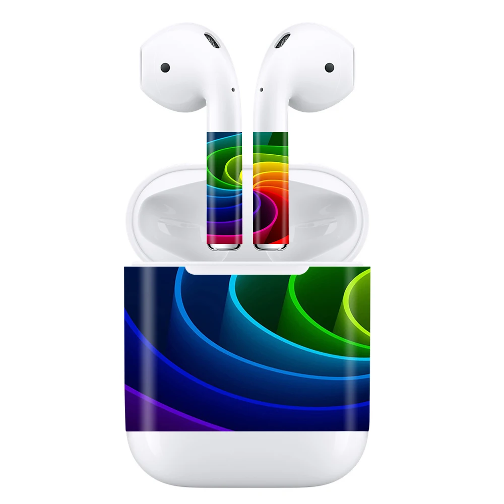 GOOYIYO-для Apple AirPods 1 2 DIY персональная наклейка наушники Проводная зарядная коробка 3M виниловая наклейка цветные аксессуары для кожи