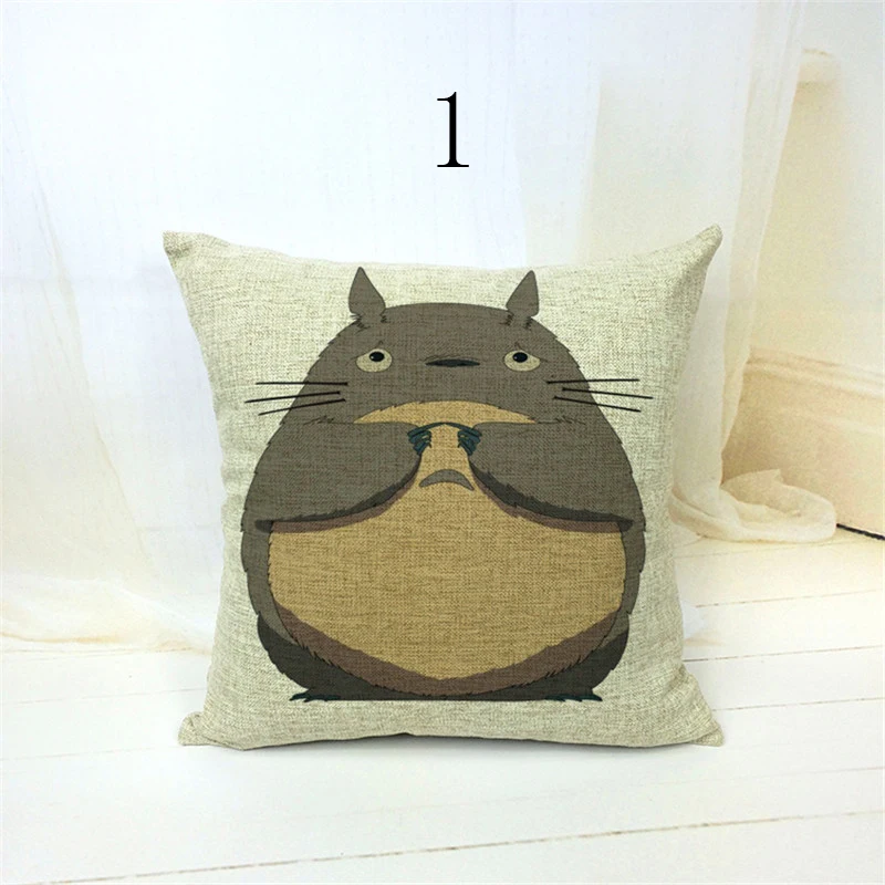 Новинка 2019 наволочка из хлопка и льна с принтом Тоторо для подушки дома