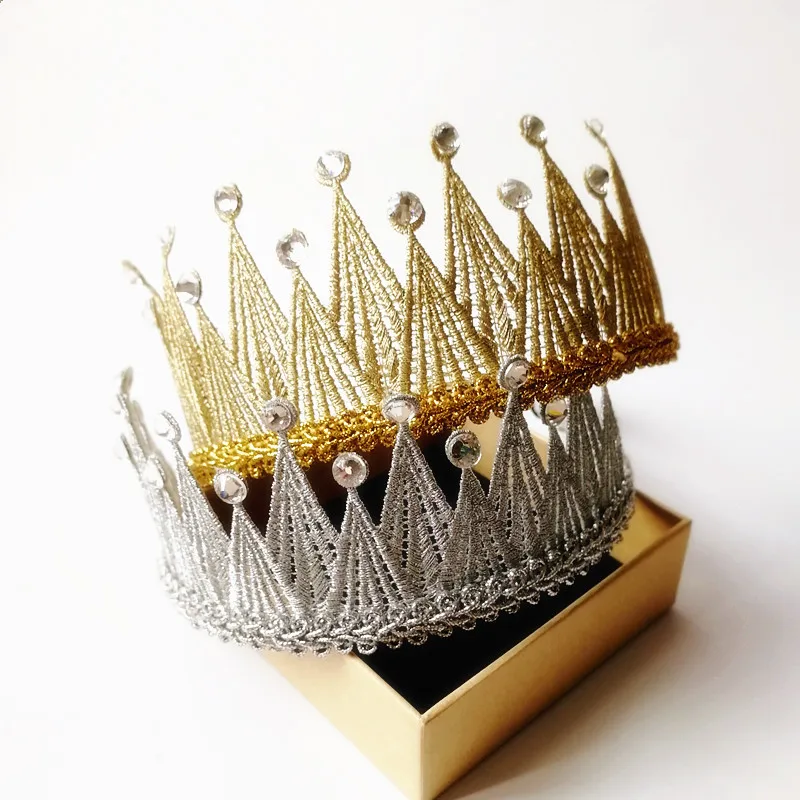 10 шт./лот Одежда высшего качества в Корейском стиле для девочек Princess Crown милые аксессуары для волос золотой кристалл оголовье Роскошные головные уборы день рождения корона