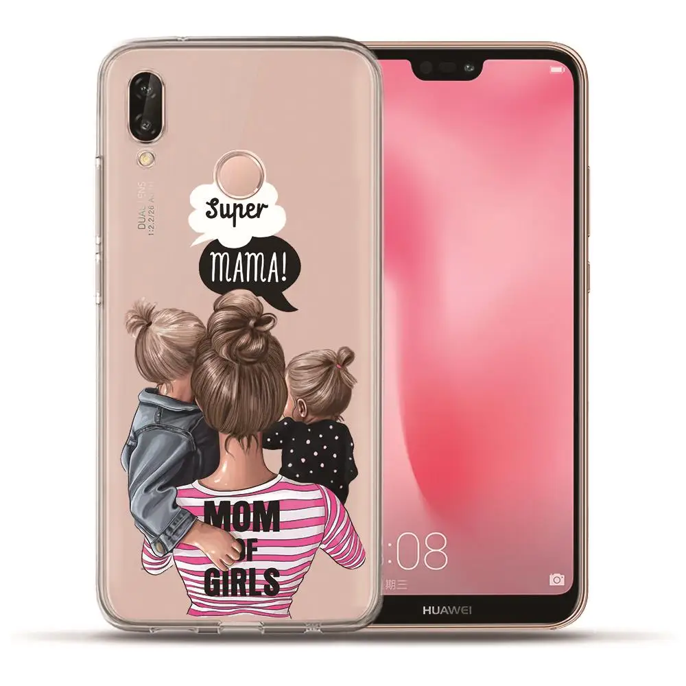 14 Модный телефон Super Mom baby girl для huawei P20 Lite Pro P10 Plus P8 P9 Lite P Smart honor 9 6A 6X семейный чехол Etui - Цвет: 14