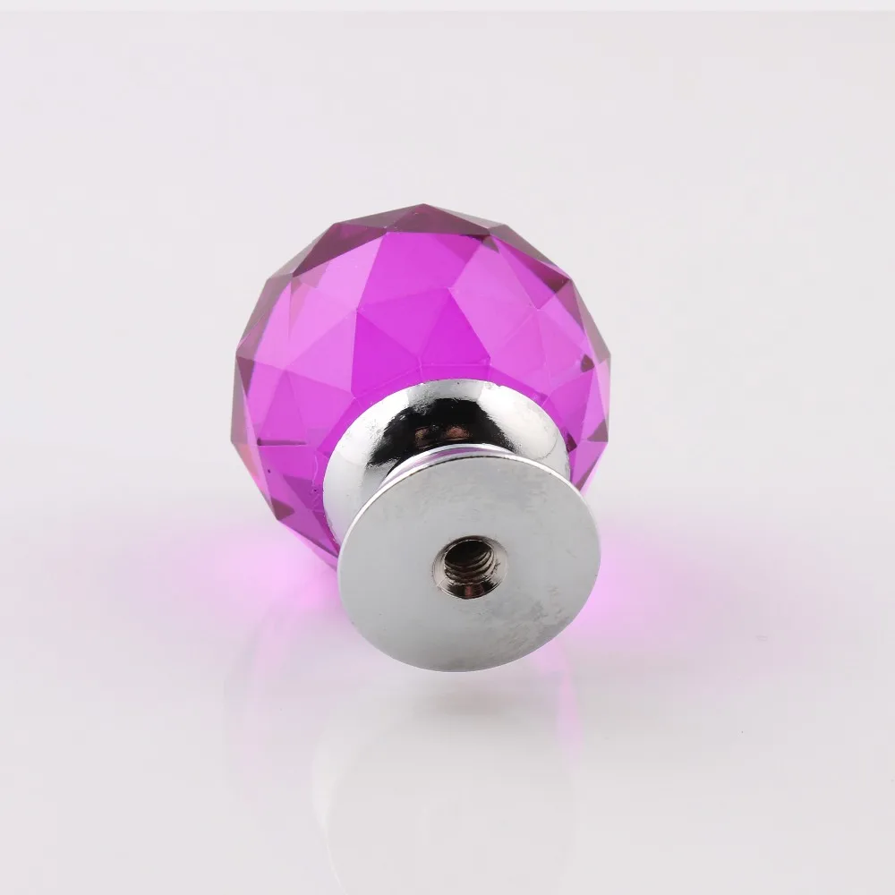 30 мм темно фиолетовые 10 шт. Кристальные ручки хрустальные дверные Ящики Шкаф