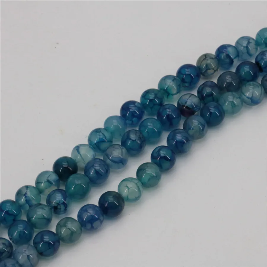 New 8mm Natural Blue Agates Onyx DIY Round Loose Beads Stone Accessories Woman Girl Gift Jewelry Making Design Wholesale Prices | Украшения