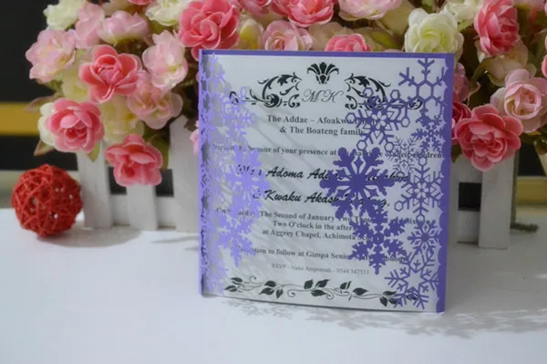 12Pcs Delicate laser cut snow flack Cards cheap price free shipping to any country romantic Winter wedding card | Дом и сад