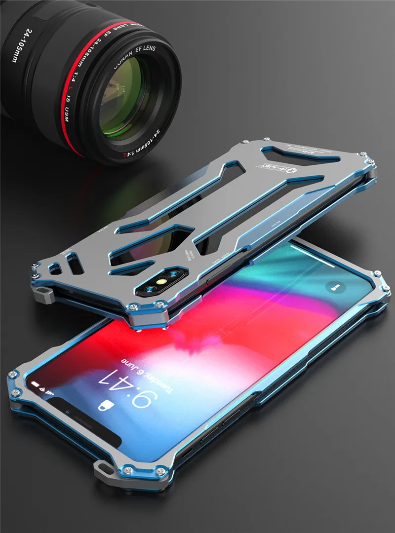 Роскошный металлический защитный чехол для iPhone XS, 6, 7, 8 PLus, XR, 360 градусов, полная защита, чехол для телефона, для iPhone XS Max, противоударный жесткий чехол