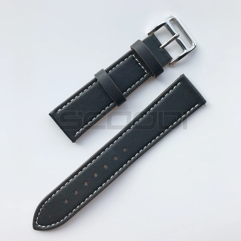 Black Ремешок для наручных часов из натуральной кожи, браслет для Xiaomi Huami Amazfit Bip, Молодежные часы, модные наручные часы, ремешок 20 мм - Цвет: Black