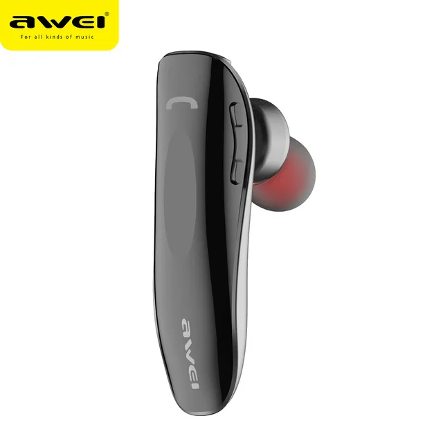 Gray AWEI N1, беспроводные Bluetooth наушники, наушники, мини бизнес наушники-вкладыши, гарнитура с микрофоном, свободные руки, наушники для iPhone, Android - Цвет: Gray