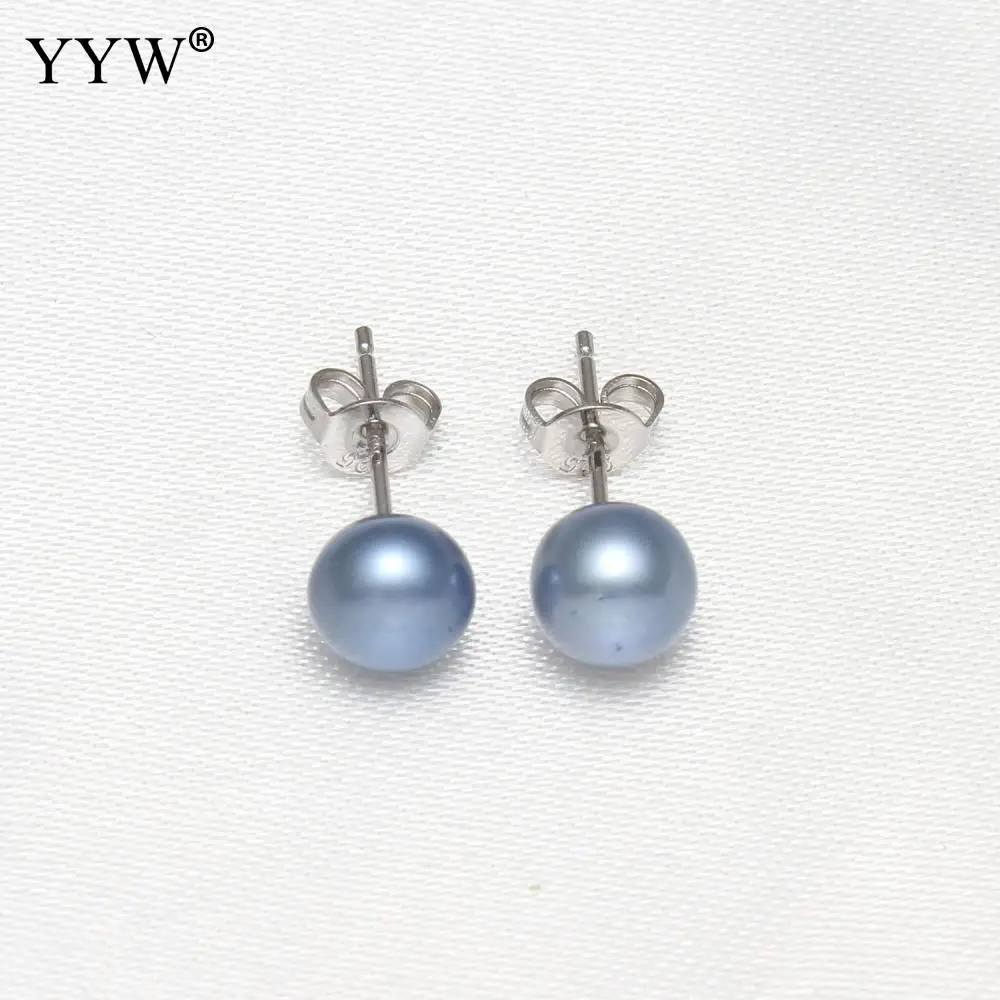Серьги гвоздики женские с натуральным пресноводным жемчугом 7 5 мм|pearl stud earrings|stud