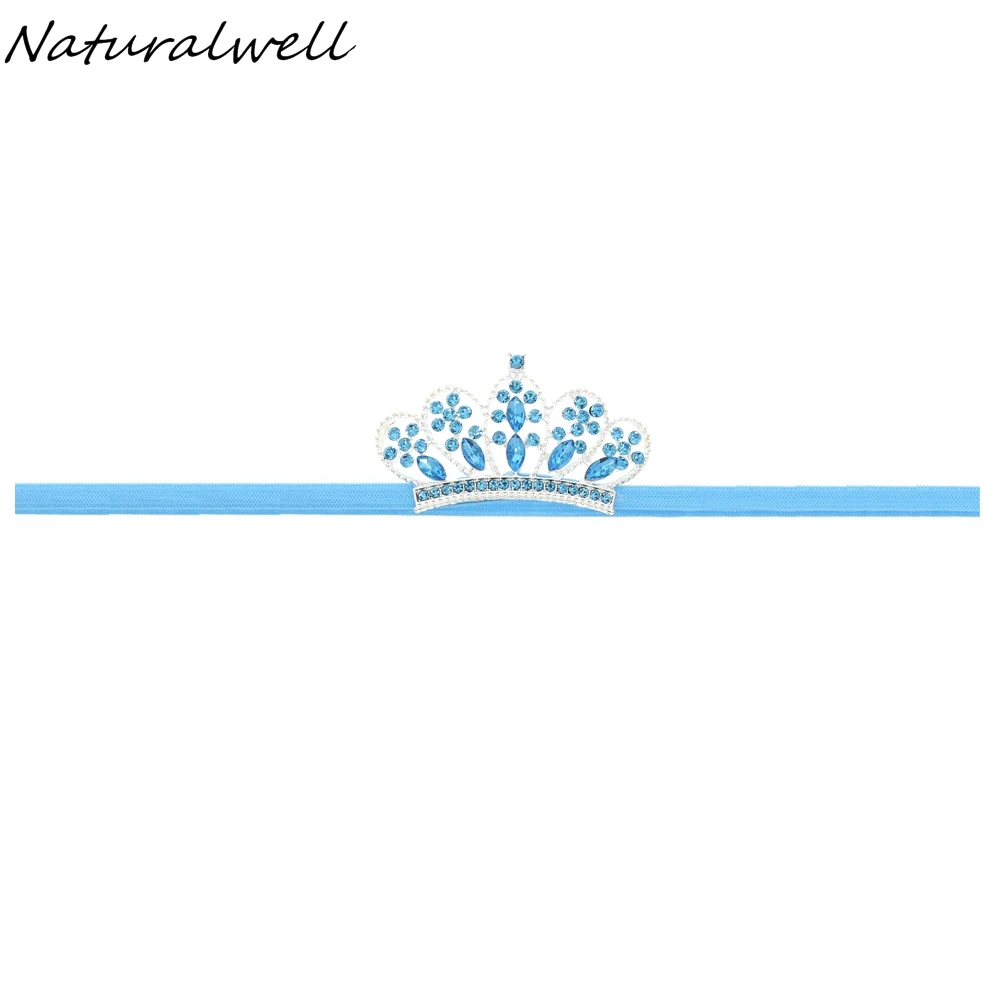 Naturalwell Newborn Tiara Crown headband Child Rhinestone Photo Prop Princess Children Little girls Headbands 1pc HB573 | Детская одежда
