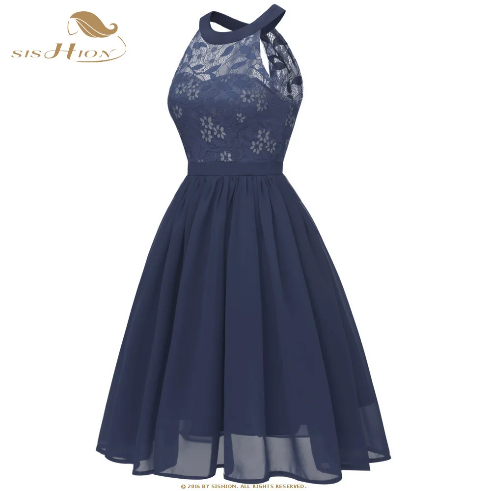SISHION женское летнее шифоновое платье CD1645 robe femme сексуальное элегантное винно