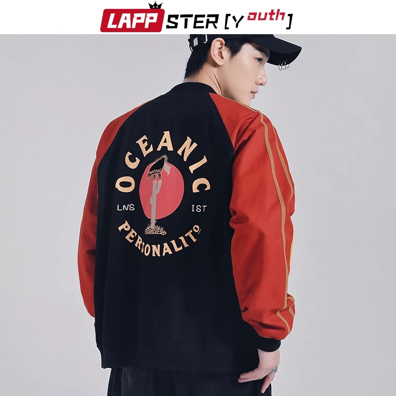 LAPPSTER мужские лоскутные Harajuku бейсбольные куртки 2020 Японская уличная одежда