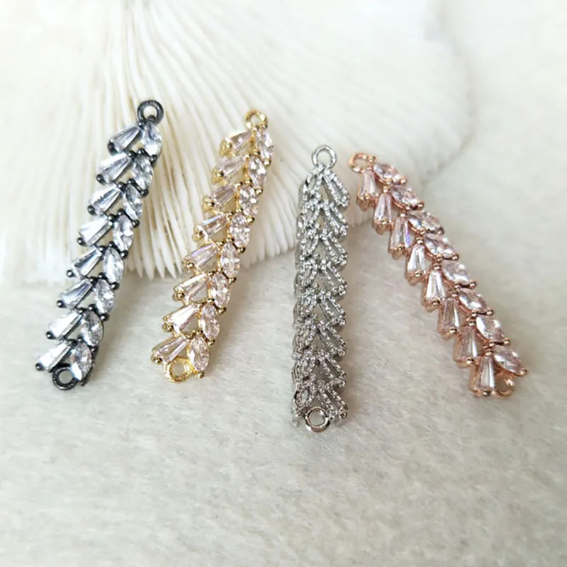 

10 Pieces CZ zircon Micro Pave Connector,Double Bails Beads Charm,DIY Bracelet Jewelry Finding CT285