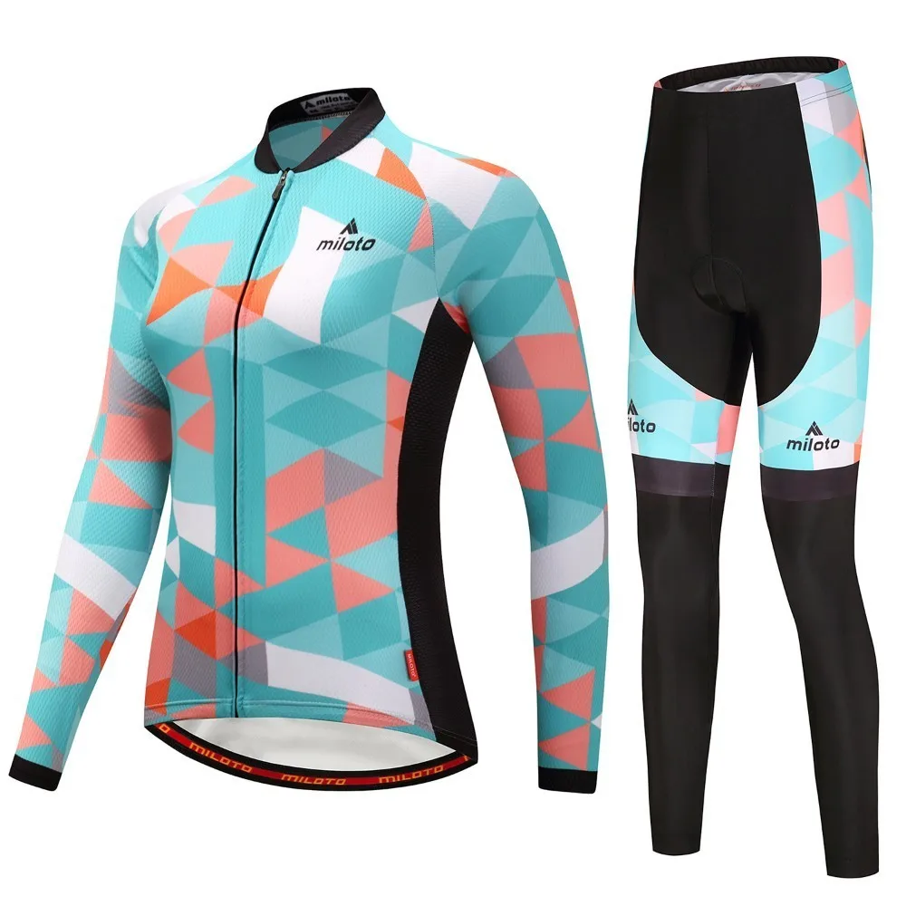 1 Miloto Women Spring Autumn GEL team pro long Sleeve Bicycle Cycling Clothing Bike sport Maillot Ropa Ciclismo#630 - Цвет: 1