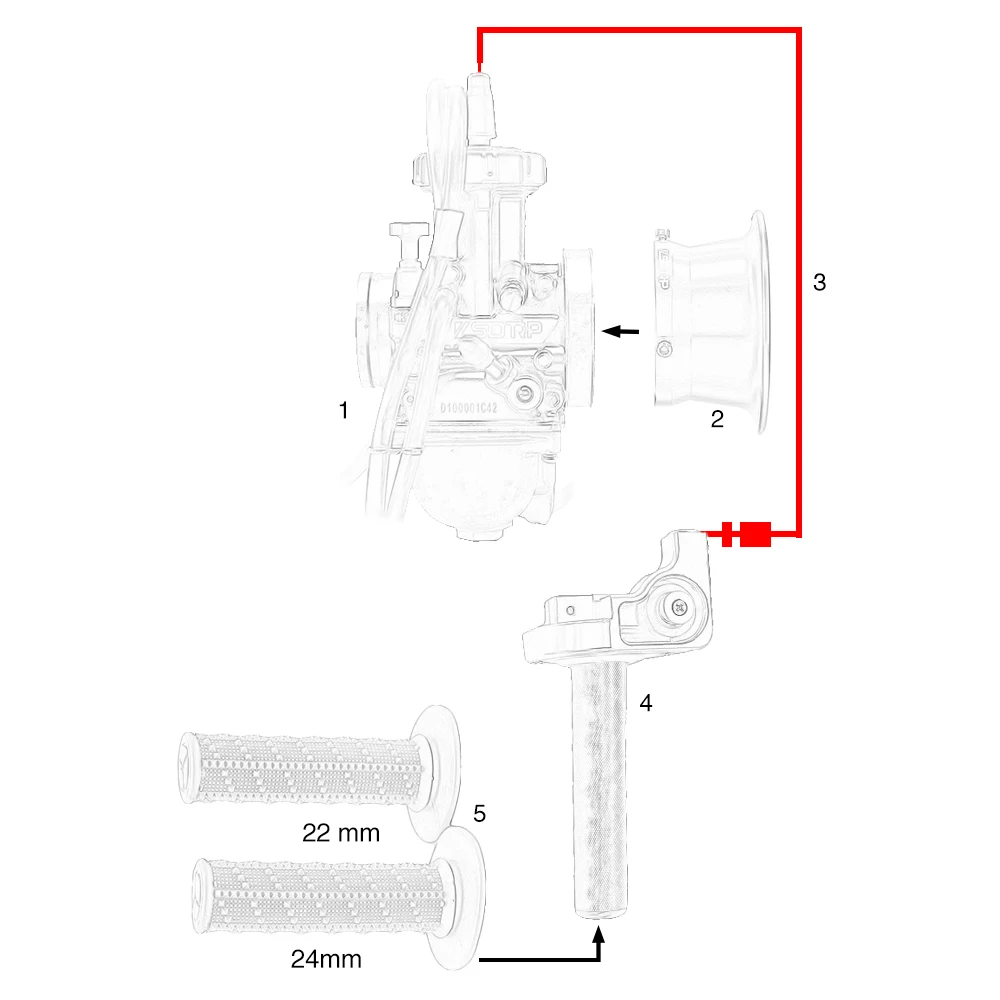 Карбюратор ZS Racing PWK 34 36 38 40 42 мм + колпачок воздушного фильтра рукоятка ручки