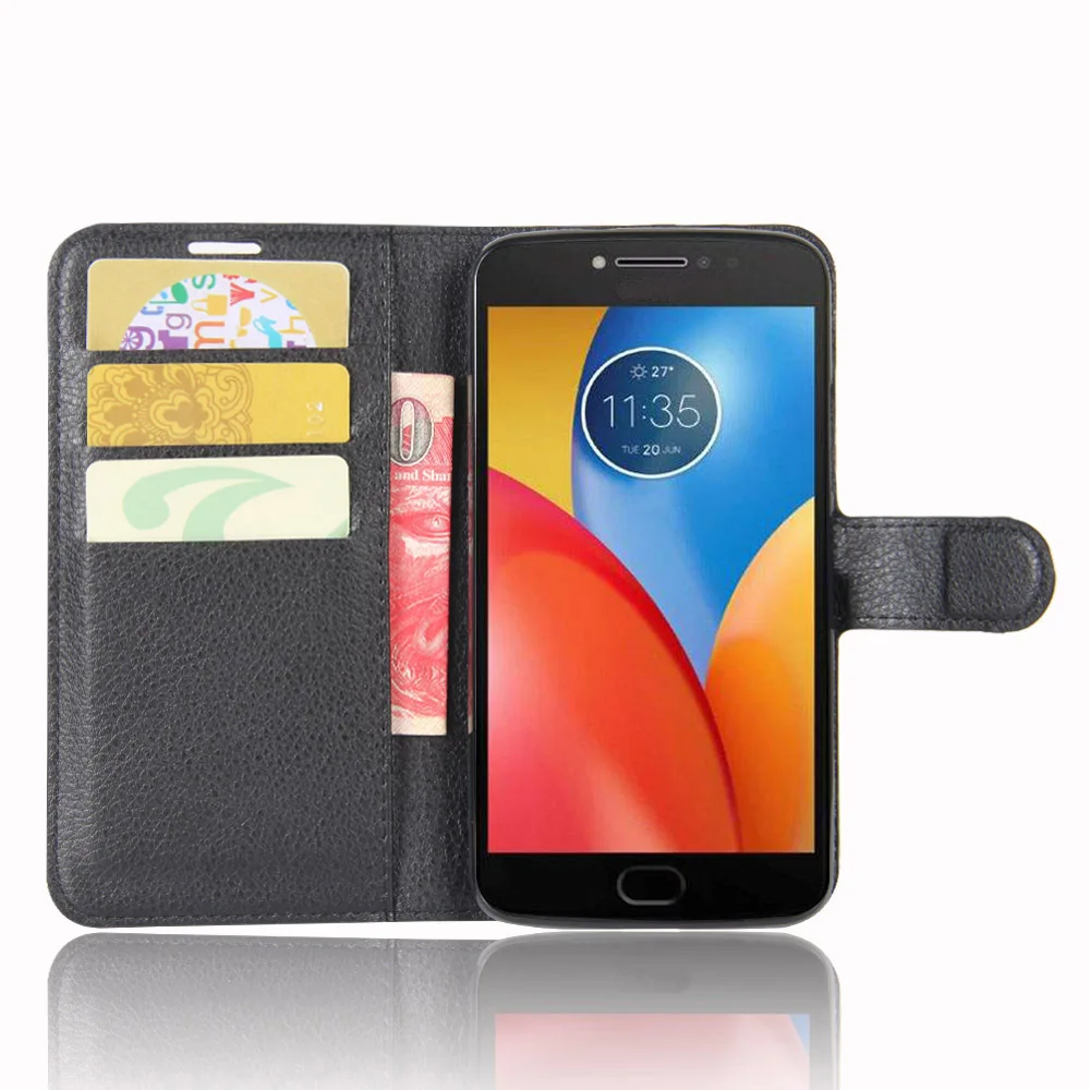 HUDOSSEN для Motorola Moto E4 Plus чехол 5 роскошный Флип PU кожаный силиконовый телефона Чехлы E