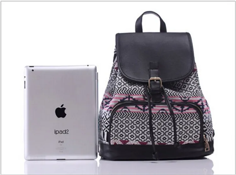 Брендовые женские холщовые рюкзаки Bolsas Mochila Feminina для девочек с геометрическим принтом, школьная сумка на плечо, Повседневная дорожная сумка, Sac A dos