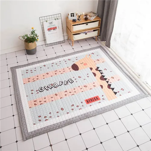 dot giraffe Мультяшный игровой коврик 150*200 см, большой ковер, противоскользящий ковер для детской комнаты, прямоугольный коврик из хлопка, напольный коврик с пандой, напольный коврик с кроликом - Цвет: dot giraffe
