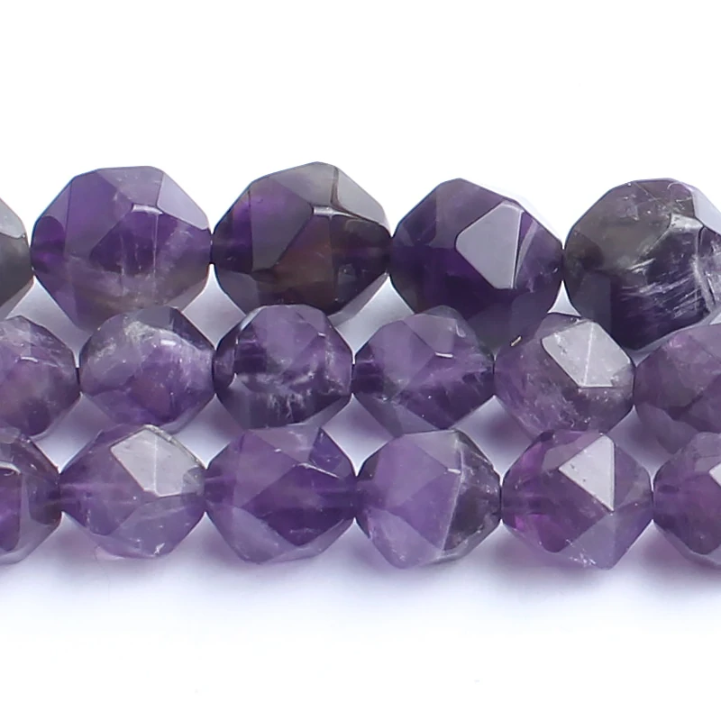 Natural Purple Amethysts Stone Beads 15inch Faceted Gem Round For Jewelry Making 6/8/10mm Spacer Diy Bracelet | Украшения и