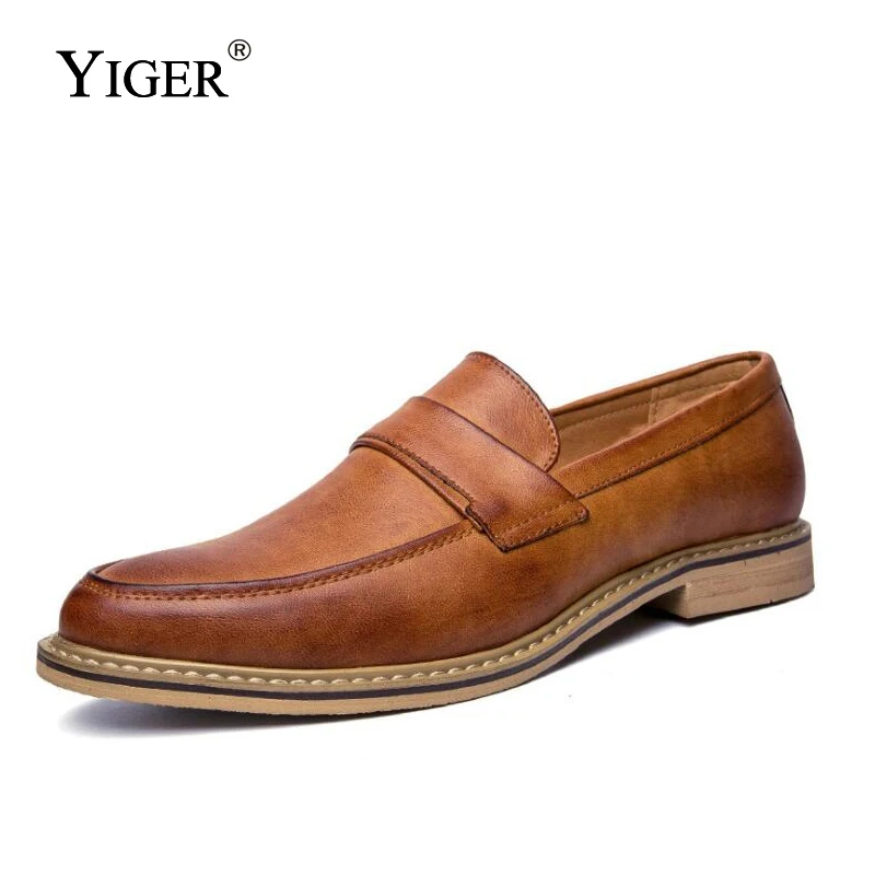 YIGER/Новинка года; Мужские модельные туфли; слипоны; мужские туфли с острым носком; мужские деловые кожаные туфли; лоферы; сезон весна-осень; 0122