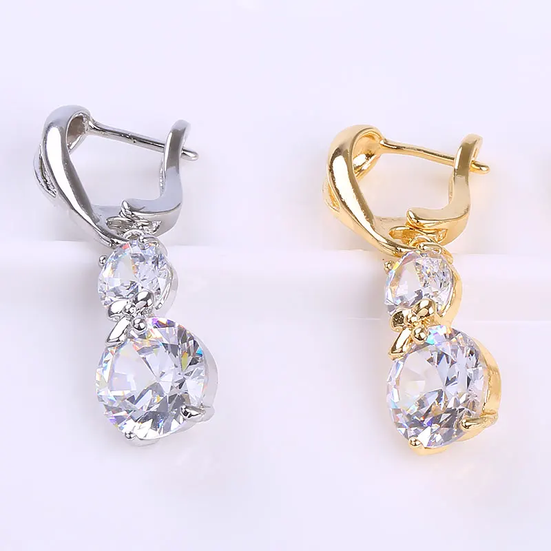 Женские серьги обручи с бантом и фианитом ER0122|fashion hoop earrings|hoop earringscz earrings |