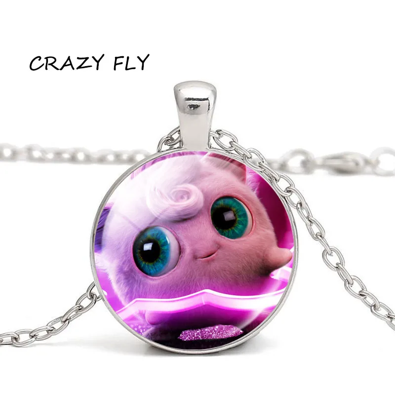 CRAZY FLY POKEMON Detective Pikachu Necklace Alloy Cabochon Glass Pendant Jewelry For Women|Ожерелья с подвеской| |