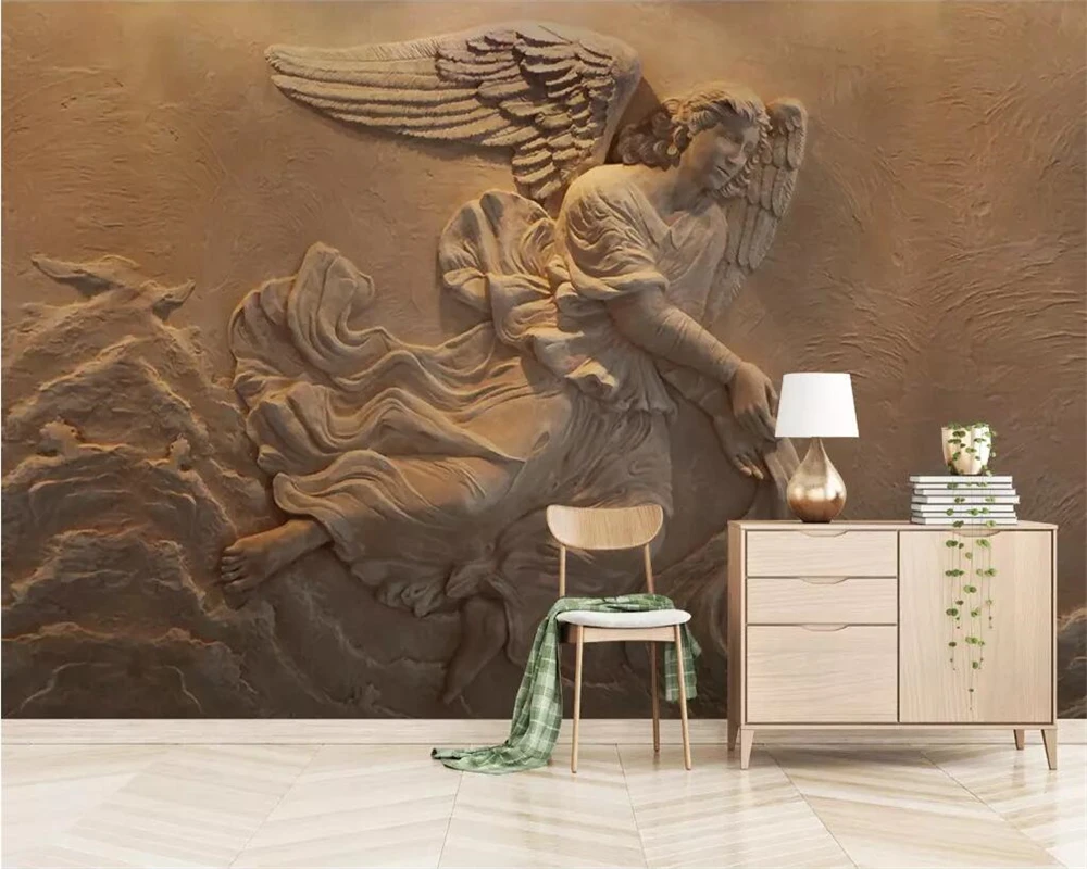 Beibehang пользовательские обои 3D Фото Фреска Европейский 3D рельеф рисунок мифический Ангел фон обои живопись Papel де parede