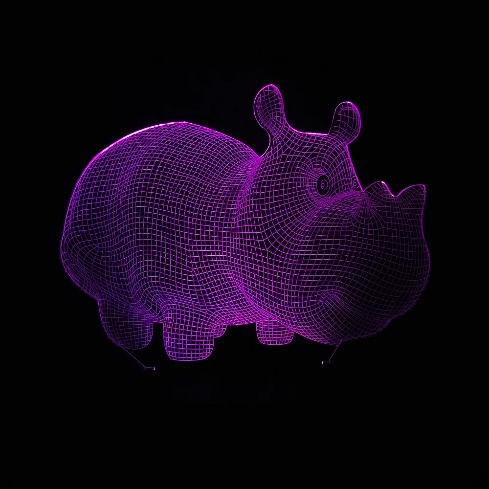 3D свинка дикая кабана животное Иллюзия ночник 7 цветов меняющий стол спальня детская для малышей прикроватная лампа настроение освещение подарки