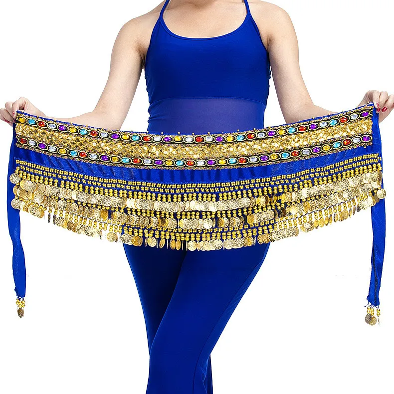 

Belly Dance Costumes 248 Coins Hip Scarf Wrap Belt Women Skirt Dancewear ceinture danse orientale