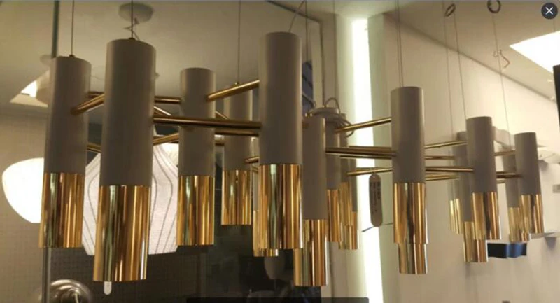 Железный постмодерн простой подвесной светильник черный белый золотой арт-деко