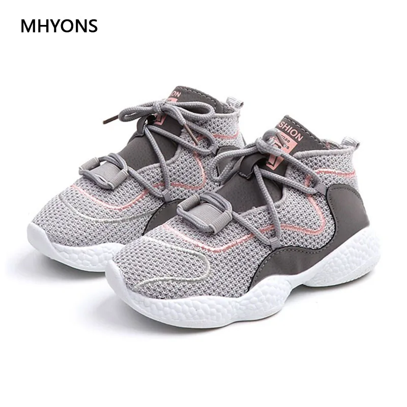 MHYONS 2019 Осенняя детская обувь сетчатая ткань модные спортивные детские кроссовки