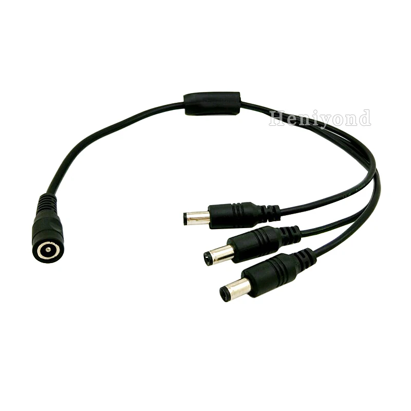 

2 шт./лот от 1 до 3 разъемов питания постоянного тока 1 гнездо до 3 штекер 3-портовый разделитель 5,5 мм x 2,1 мм адаптер кабель для камеры видеонабл...